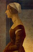 BOTTICELLI, Sandro Portrait of a Young Woman (La bella Simonetta) fs oil